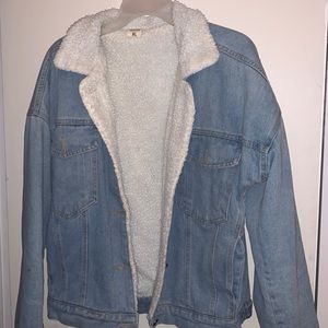 Fuzzy Lined Denim Jacket